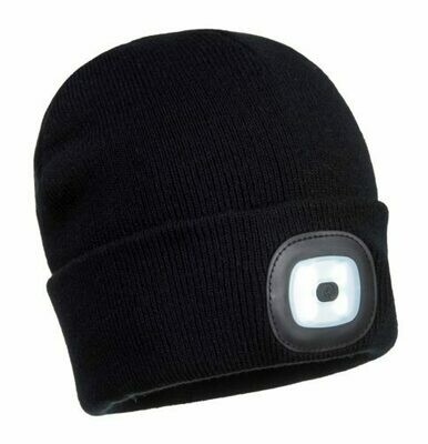 Clothing - Hats - Beanie LED Head Light USB Rechargeable (PORTWEST)