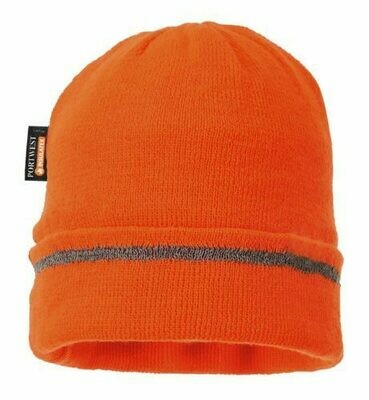 Clothing - Hats - Reflective Trim Knit Hat Insulatex lined (PORTWEST)