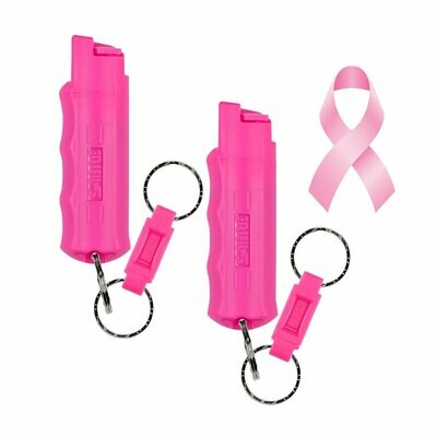Mother/daughter Pink Key Case Pepper Spray with Quick Release Key Ring Combo Pack Sabre