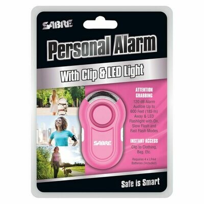 Personal Alarm with Clip & LED Light Color Pink
