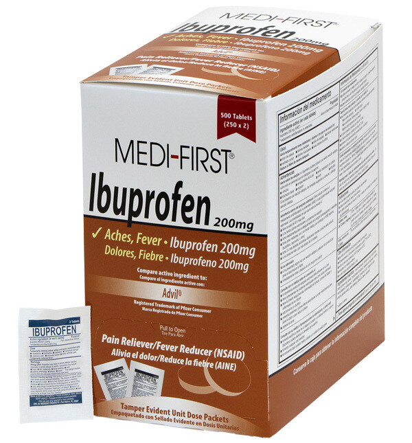 Medifirst Ibuprofen 50 packages 2 per pack 80833 Store Safety NJ