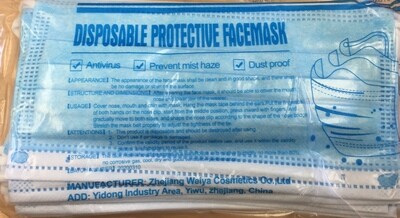 Face Mask - Disposable Nonwoven Protective 3 Ply Face Mask 10 Pack