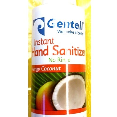 Hand Sanitizer - Gentell Instant Hand Sanitizer 4 ounce squeeze bottle Mango/Coconut