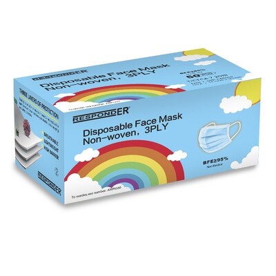 Pediatric Non-Woven 3-Ply Consumer Mask - 50 Pack Pediatric Non-Woven 3-Ply Consumer Mask - 50 Pack