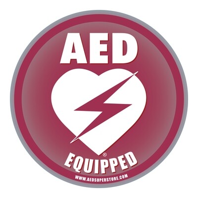 AED Equipped Facility Window/Wall Decal - 6