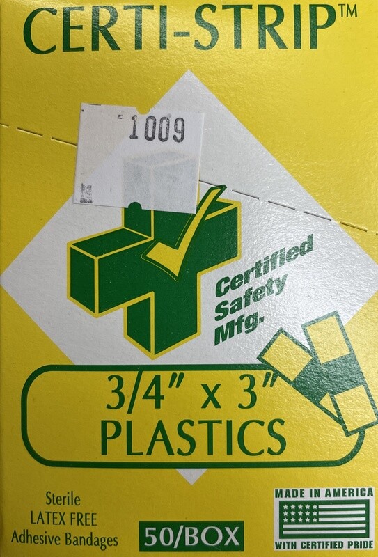 Certi-Strip™ Plastic Adhesive Strips - 1 x 3 - QC Supply