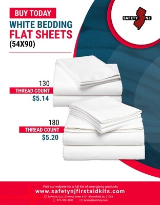 White Bedding Flat Sheets (54x90)