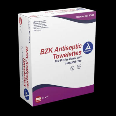 BZK Antiseptic Towelettes 100 packets
