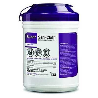 Super Sani-Cloth Germicidal Wipe Large 160/Wipes Purple Top