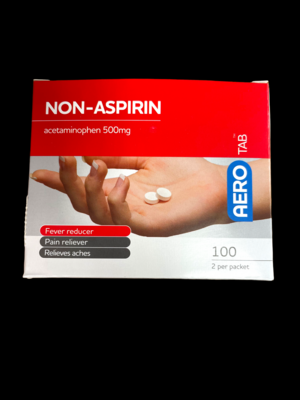 AEROTAB Non-Aspirn 100/box (acetaminophen 500mg)