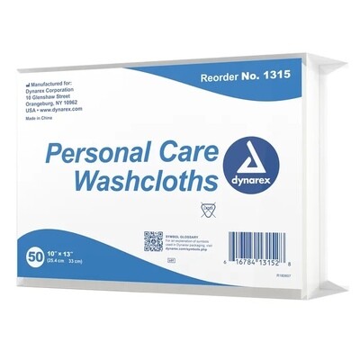 Personal Cleansing Washcloths (Dry Wipes) # 1315 50/Box 10 Boxes Case