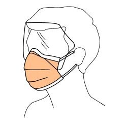 Procedure Mask with Eye Shield FluidShield (Sold Individually) Anti-fog Foam Pleated Earloops One Size Fits Most Orange NonSterile ASTM Level 3 Adult