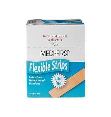 Medi-First Jr.  66133 Adhesive Bandage, Fabric, Pk100, Color: Beige 7/8