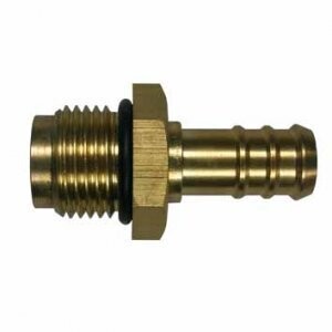 1/2" BSP male x 13mm swivelling hose tail in Brass