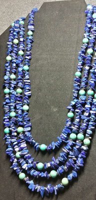 Just Reduced! Turquoise and Lapis Lazuli Gemstones Beads Necklace- Dreams of the Southwest