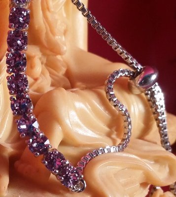 Free Shipping! Swarovski Crystal Platinum Plated Lariat Bracelet