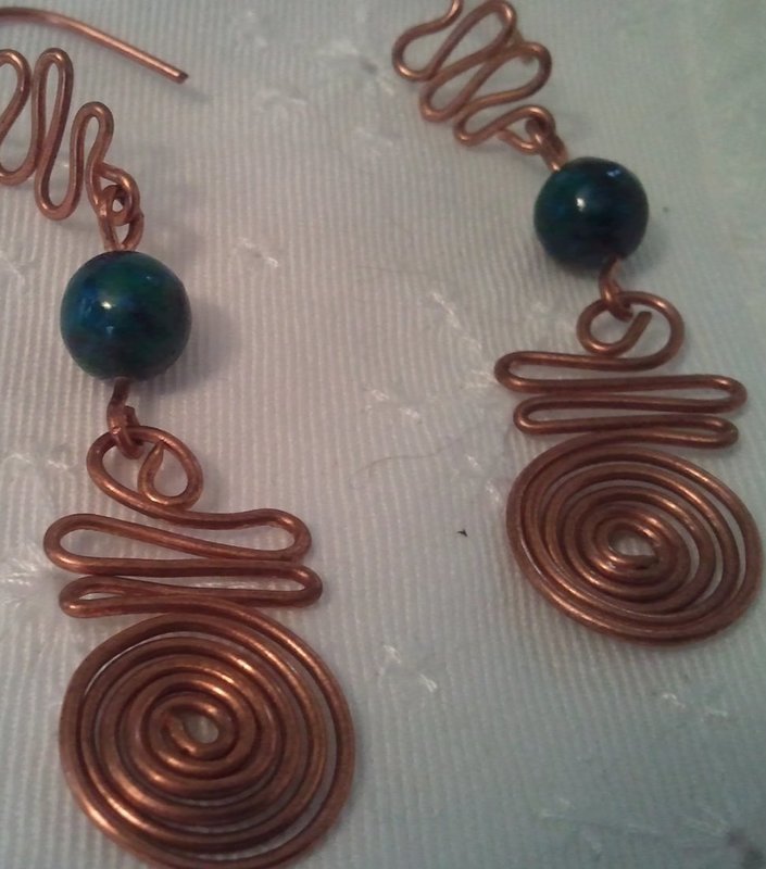 Free Shipping and Just Reduced! Copper Chrysocolla​ Earrings