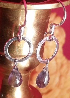 Free Shipping and Just Reduced! Iolite Briolette Sterling Silver Earrings