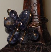 Free Shipping and Just Reduced! Gunmetal Iolite Petals Ring