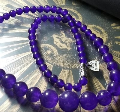 Graduated Purple Jade Beads Necklace