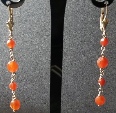 Free Shipping and Just Reduced! Carnelian and Sterling Silver Earrings