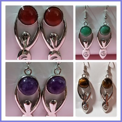 Free Shipping and Just Reduced! Goddess Silver Gemstone Earrings