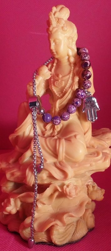 Free Shipping and Just Reduced! lmperial Jasper Stainless Steel Lariat Bracelet