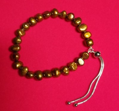 Free Shipping and Just Reduced! Gold Freshwater Pearl Bracelet in Sterling Silver