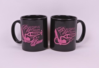 The &quot;Beautiful Woman Inside and Out&quot; Black Ceramic Mug