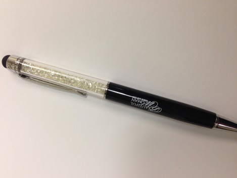 The &quot;Beautiful Woman Inside and Out” Crystal Shimmer Pen w/ Stylus