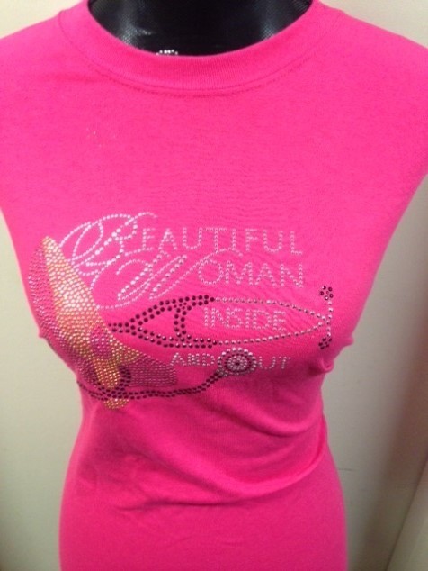 The &quot;Beautiful Woman Inside and Out” Rhinestone T-Shirt