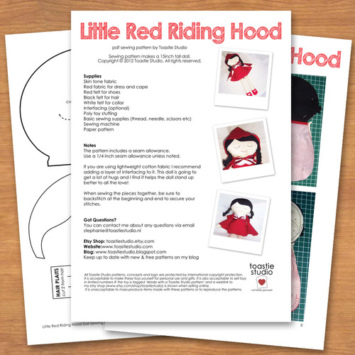Little Red Riding Hood Doll Sewing Pattern