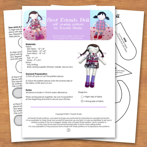 Girl Doll Sewing Pattern
