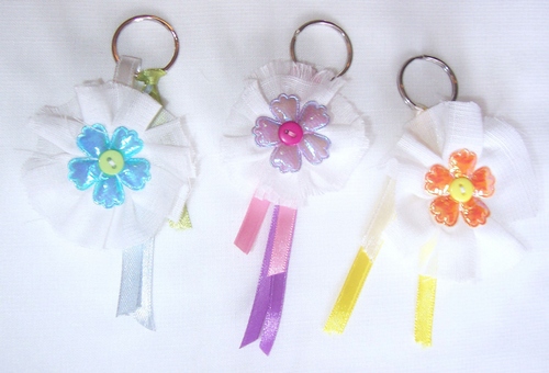 Colourful flower and ribbon keychain