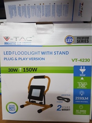 30 WATT PORTABLE FLOODLIGHT WITH UK PLUG WATERPROOF