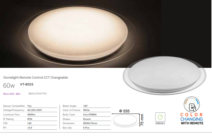 LED 3 IN 1 CEILING LIGHT 60WATT CCT+DIMMING
