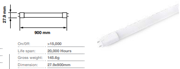 T8 LED TUBE 3FT 900mm 4000K DAY WHITE