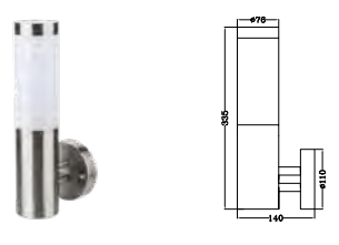 ST STEEL OUTDOOR WALL LIGHT E27 BASE