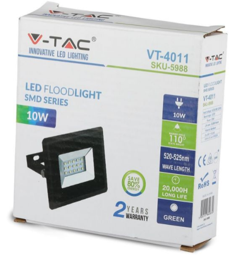 10W GREEN LED FLOODLIGHT BLACK BODY