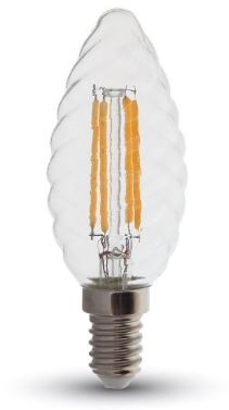 VT-1985D 4W LED TWISTED CANDLE FILAMENT  2700K E14 DIMMABLE