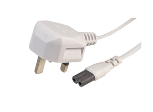POWER CABLE UK C7 FIG8  2 METER  WHITE