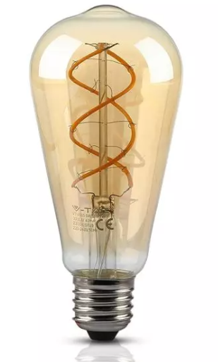 5W ST64 FILAMENT BULB 2200K AMBER GLASS DIMMABLE