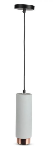 GU10 PENDANT (GYPSUM WITH METAL)-GREY WITH MATT ROSE GOLD BOTTOM