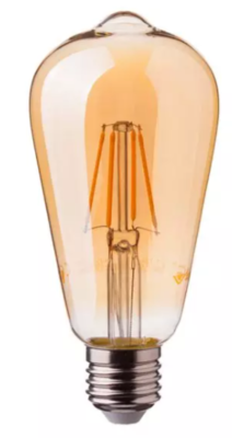 4W LED ST64 FILAMENT AMBER GLASS BULB 2200K E27