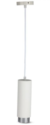 GU10 SUSPENDED WHITE GYPSUM PENDANT METAL WITH CHROME BOTTOM