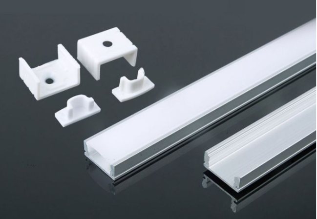 ALUMINUM  12MM SURFACE PROFILE 2000*17.4mm*7mm -WHITE HOUSING MILKY COVER 2 METER