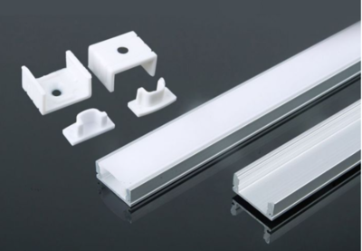 ALUMINUM  12MM SURFACE PROFILE 2000*17.4mm*7mm -WHITE HOUSING MILKY COVER 2 METER