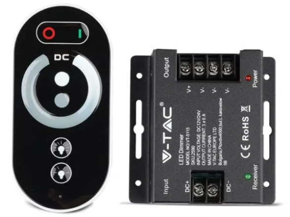 LED TOUCH DIMMER FOR SILGLE COLOUR STRIPS 12/24V