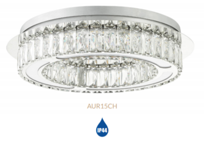 Aurora LED Bathroom Ceiling Light Polished Chrome