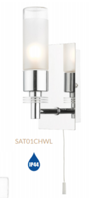 Saturn 1 Light Bathroom Wall Light Polished Chrome